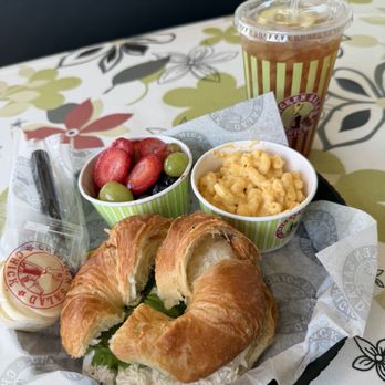 Chicken Salad Chick - Croissant sandwich with two sides of choice, pickle spear, and cookie. - Southern Near Me - Cincinnati, Ohio