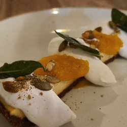 Driftwood - Cheesecake, pumpkin puree, gingerbread crumb crust.  Just the right amount of sweet.