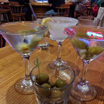 Esquire Lounge - 2 kettle one vodka martinis and a lemon drop. And extra olives given with a smile :) - Pizza Near Me - Champaign, Illinois