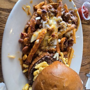 R G Burgers - Mac and cheese hamburger chili cheese fries. - Burgers Near Me - Carmel, California R G Burgers - Mac and cheese hamburger chili cheese fries. - Burgers Near Me - Carmel, California