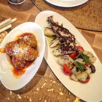 GIADA - Antipasti - Orzo meatballs with parmesan pomodoro & Charred Octopus with potato, fennel, and olive salsa - Italian Near Me - Las Vegas, Nevada