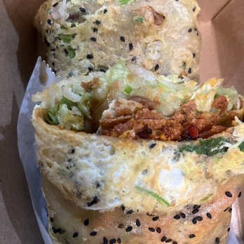 Delray Goodies - Jian Bing inside the delivery box - Bubble Tea Near Me - Boca Raton, Florida