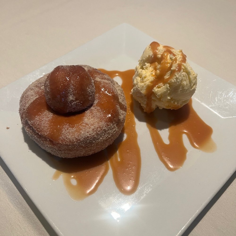 NoJa - Ginger donut with popcorn ice cream - New American Near Me - Mobile, Alabama NoJa - Ginger donut with popcorn ice cream - New American Near Me - Mobile, Alabama