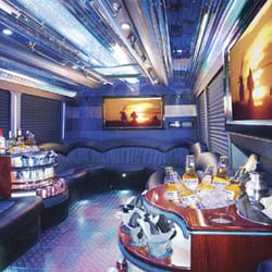 City View & White Knight Limousine - Interior 32 passenger Luxury limo Bus
