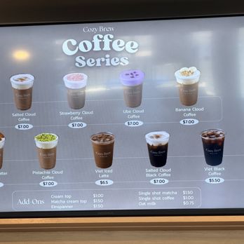 Cozy Brew - Coffee menu - Coffee & Tea Near Me - Fountain Valley, California Cozy Brew - Coffee menu - Coffee & Tea Near Me - Fountain Valley, California