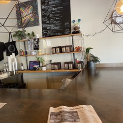 Flying Machine Avionics - Great menu of fresh locally roasted coffees available brewed pour over as u wait. NYT also available with your coffee.