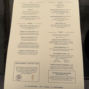 Bloom Carneros - Menu - New American Near Me - Sonoma, California