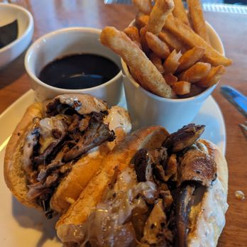 The Pig & The Sprout - Brisket Dip sandwich. Tasted great - American Near Me - Denver, Colorado