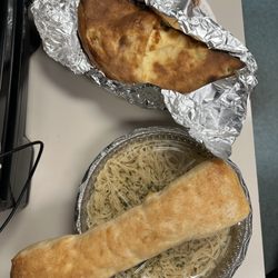 My takeout order of calzone and pasta