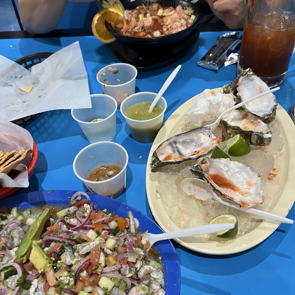 Ceviche De Camaron, oysters, Campechana Ceviche De Camaron, oysters, Campechana