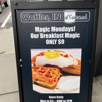 Waffles INCaffeinated - Upper St. Clair - Sign outside showing days and hours - Breakfast & Brunch Near Me - Pittsburgh, Pennsylvania