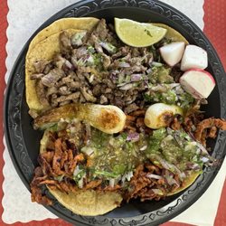 El Ranchito Taco Shop - 2 carne asada tacos and 2 pastor