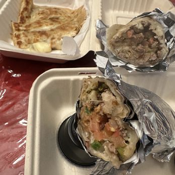 Little Sonora - The two carne asada burrito options and quesadilla - Mexican Near Me - Renton, Washington