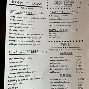 Perfect Pear Bistro - Beer & Wine Menu - New American Near Me - Tempe, Arizona