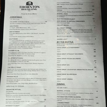 Thornton Distilling - Menu - Distilleries Near Me - Thornton, Illinois