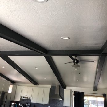 Ventura's Remodeling - After! Looks great! No holes, and they cleaned up the bad paint job we did on the beams! - Drywall Installation & Repair Near Me