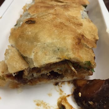 Wu' s Shanghai Dumpling - Scallion pancake wrap with beef and a slightly sweet brown sauce - Shanghainese Near Me - Edison, New Jersey Wu' s Shanghai Dumpling - Scallion pancake wrap with beef and a slightly sweet brown sauce - Shanghainese Near Me - Edison, New Jersey