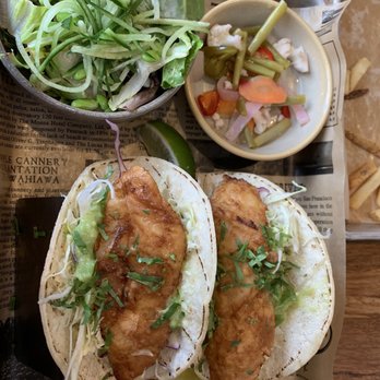 Pacific Catch - Fish tacos will come with fries or a salad - Seafood Near Me - San Francisco, California Pacific Catch - Fish tacos will come with fries or a salad - Seafood Near Me - San Francisco, California