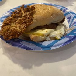Fanning Foods - Sausage Egg and cheese with a potato cake