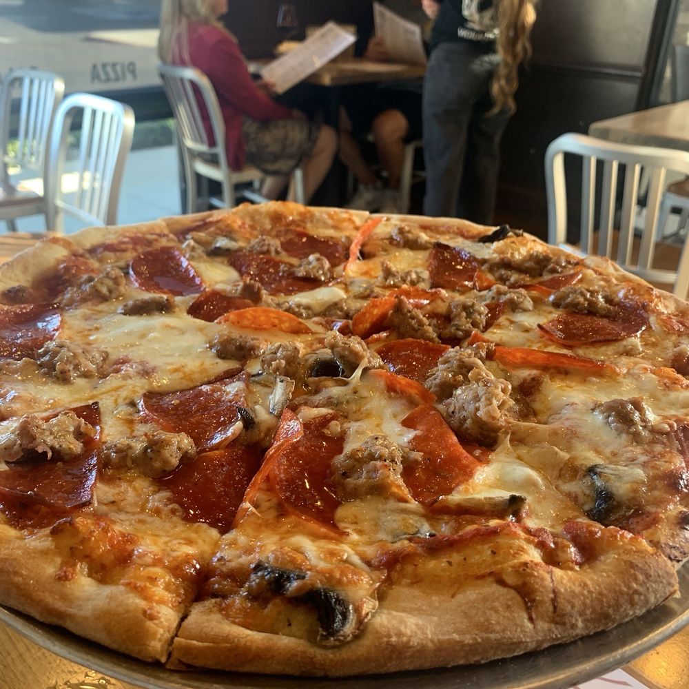 Crust & Brew - Pepperoni and sausage pizza with ricotta cheese - Pizza Near Me - San Diego, California Crust & Brew - Pepperoni and sausage pizza with ricotta cheese - Pizza Near Me - San Diego, California