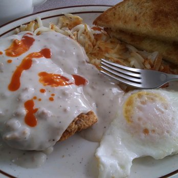 A & K Diner - Half of a Chicken Fried Steak Breakfast with fresh home-made bread. - Diners Near Me - Great Falls, Montana A & K Diner - Half of a Chicken Fried Steak Breakfast with fresh home-made bread. - Diners Near Me - Great Falls, Montana
