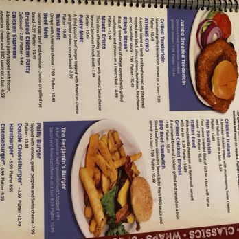 Benjamin's - a menu of a sandwich and fries - American Near Me - Clinton, Indiana