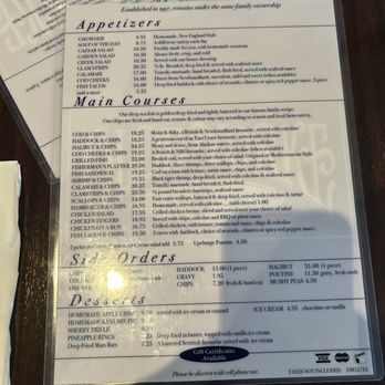 Olde Yorke - Menu - Seafood Near Me - East York, Ontario