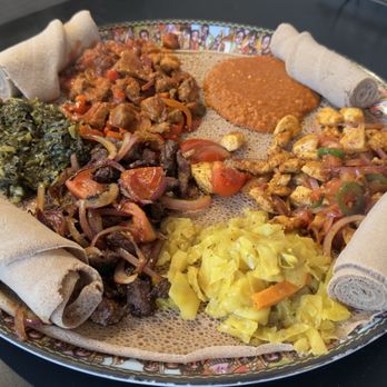 Enat Ethiopian Restaurant - Meat platter. - Ethiopian Near Me - Charlotte, North Carolina Enat Ethiopian Restaurant - Meat platter. - Ethiopian Near Me - Charlotte, North Carolina
