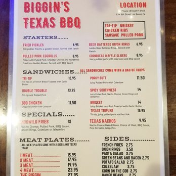 Biggin's Texas BBQ - Barbeque Near Me - Los Banos, California