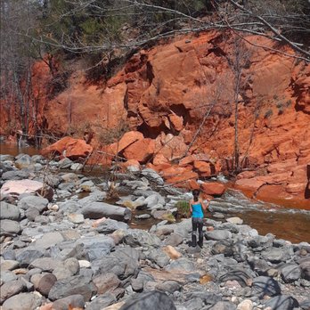 Manzanita Campground - Enjoying water at creek. Wear water shoes. - Campgrounds Near Me - Sedona, Arizona