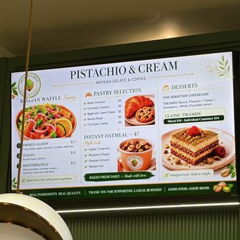 Pistachio and Cream - Menu as of 6/26/2026 - Gelato Near Me - Sacramento, California Pistachio and Cream - Menu as of 6/26/2026 - Gelato Near Me - Sacramento, California