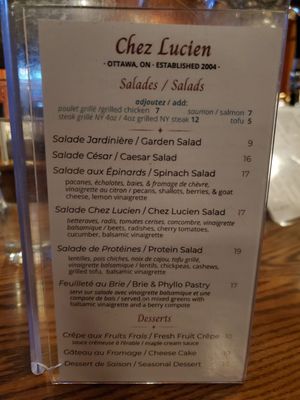 Menu photo 2 Chez Lucien Ottawa, ON
