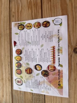 Menu photo 2 Thai Garden Austin, TX