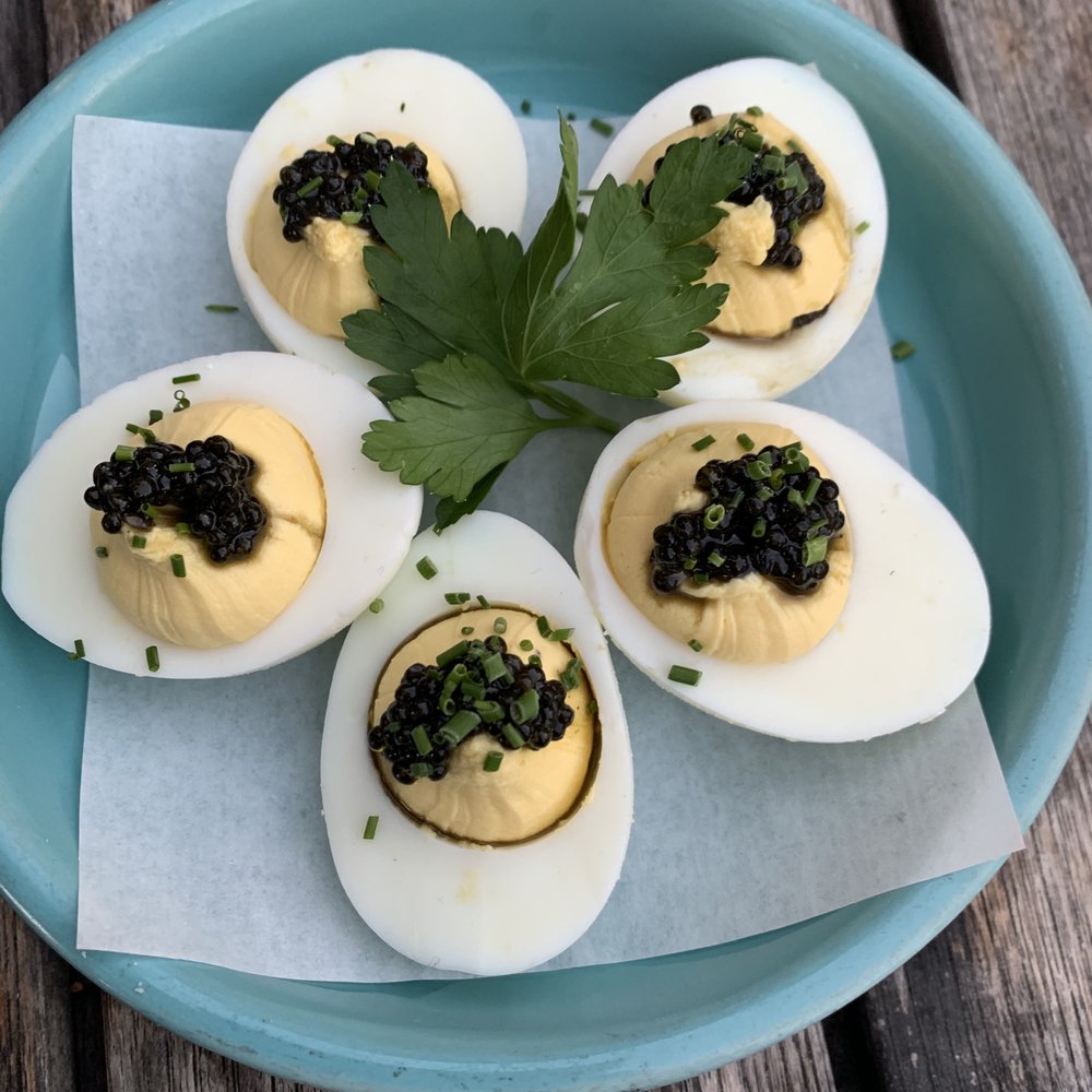 Folktale Winery - Deviled eggs with caviar - Wineries Near Me - Carmel, California Folktale Winery - Deviled eggs with caviar - Wineries Near Me - Carmel, California