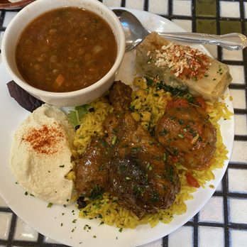 La Mediterranee - Photo 8: Middle Eastern Plate Lunch with Vegan Lentil Soup - Mediterranean Near Me - Berkeley, California