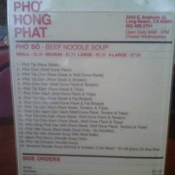 Pho Hong Phat - Menu - Vietnamese Near Me - Long Beach, California Pho Hong Phat - Menu - Vietnamese Near Me - Long Beach, California