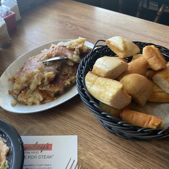 Lindey's Prime Steak House - Potato fish and garlic bread - Steakhouses Near Me - Arden Hills, Minnesota Lindey's Prime Steak House - Potato fish and garlic bread - Steakhouses Near Me - Arden Hills, Minnesota