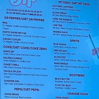 Sip N' Slide - Drink menu - Beverage Store Near Me - Laie, Hawaii Sip N' Slide - Drink menu - Beverage Store Near Me - Laie, Hawaii