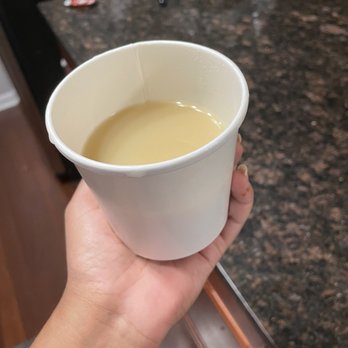 SUSHI-SAN - Half filled tiny cup of miso to go :( fill em up! - Sushi Bars Near Me - Chicago, Illinois SUSHI-SAN - Half filled tiny cup of miso to go :( fill em up! - Sushi Bars Near Me - Chicago, Illinois