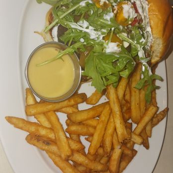 The Hamilton - Chickpea burger and fries - Seafood Near Me - Washington, DC, District of Columbia The Hamilton - Chickpea burger and fries - Seafood Near Me - Washington, DC, District of Columbia