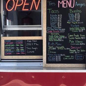 Tres Amigos - Menu - Food Trucks Near Me - Flagstaff, Arizona