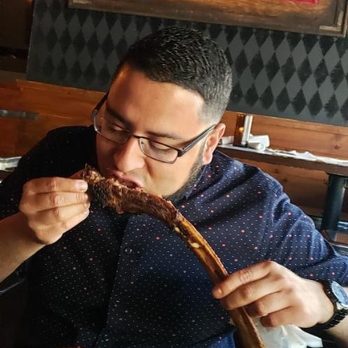 The LKSD - Eating the bone from the tomahawk steak - Burgers Near Me - Downey, California The LKSD - Eating the bone from the tomahawk steak - Burgers Near Me - Downey, California