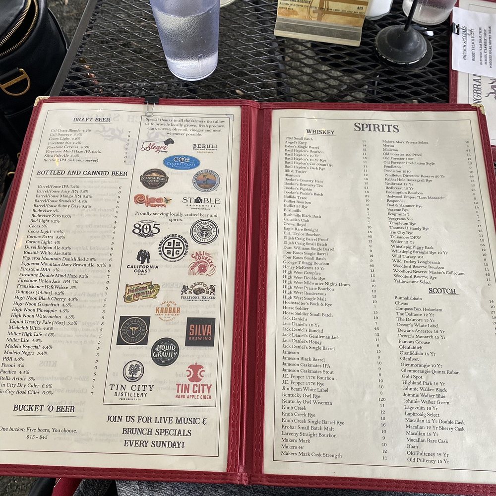 Liquor Menu Liquor Menu