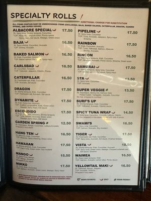 Menu photo 5 Mikko Sushi Vista, CA