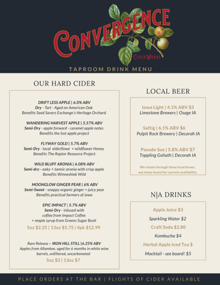 Menu photo 1 Convergence CiderWorks Decorah, IA