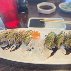 Yanagi Sushi & Grill - Definitely not worth the price notice how they space the sushi to fill the dish never again !