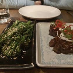 COYA - Left: Brocoli Right: Lomo De Res (very small portion for the price)