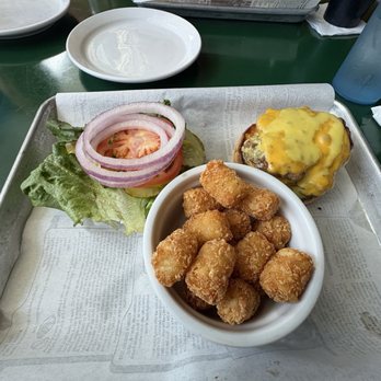 Gator's Dockside Ocala - Gator Smash Burger with Tater Tots - American Near Me - Ocala, Florida
