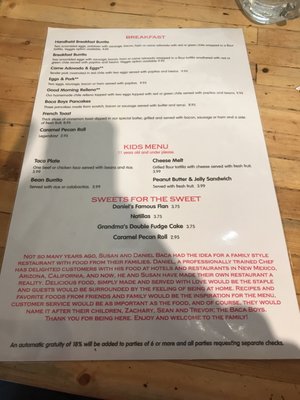 Menu photo 7 Baca Boys Cafe Albuquerque, NM