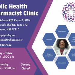 Public Health Pharmacist Clinic - A digital version of the physical flyer in our office. This flyer entails what we do in a nutshell with business details.